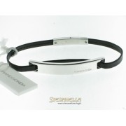 PIANEGONDA bracciale argento e pelle nera referenza BA010704 new